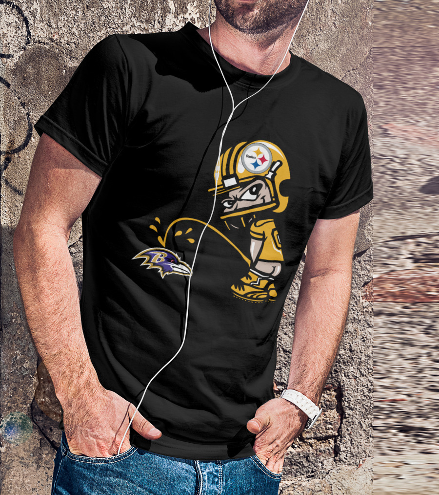 Pittsburgh Steelers Fan And Baltimore Ravens Rivalry Cartoon T-Shirt
