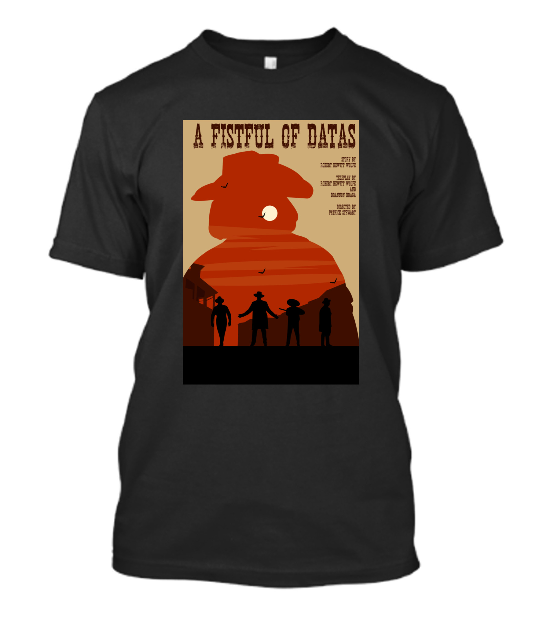 A Fistful Of Datas Star Trek Next Generation Western Episode Silhouette Cowboys T-Shirt