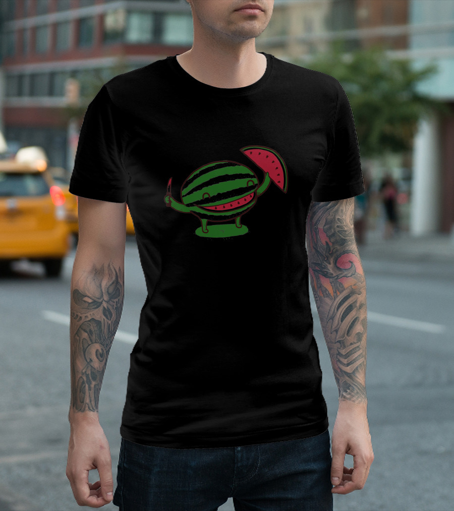 A Happy Slice Of Life Watermelon Character T-Shirt