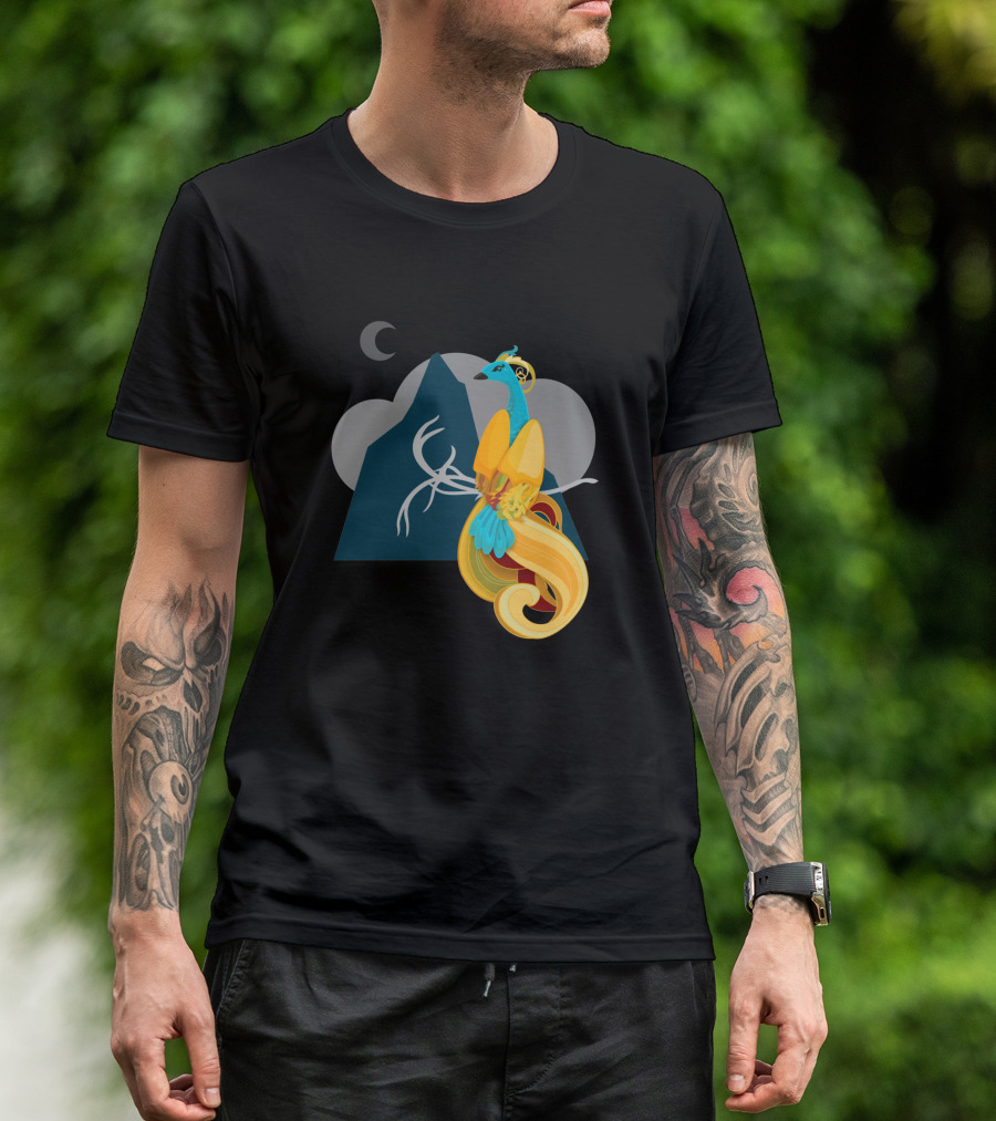Ibong Adarna Majestic Mountain Moon Scene T-Shirt
