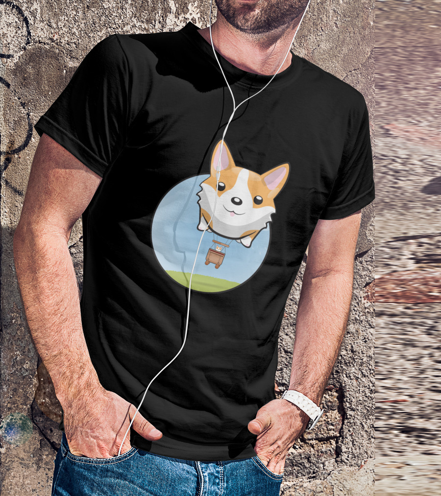 Corgi Adventure With Balloon Basket Joyride T-Shirt