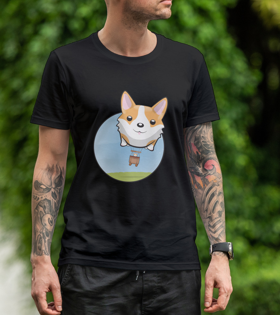 Corgi Adventure With Balloon Basket Joyride T-Shirt