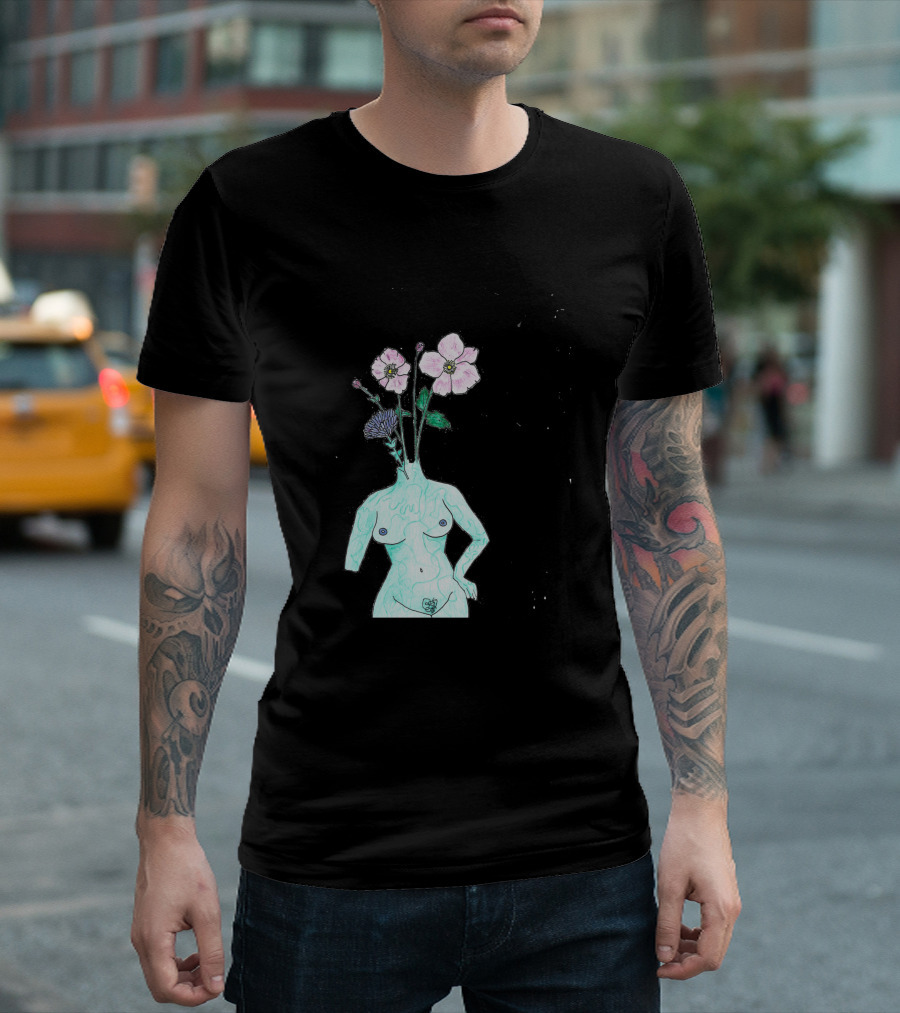 Alien Anemone Flower Head Surreal Floral Body T-Shirt