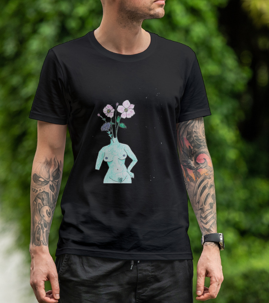 Alien Anemone Flower Head Surreal Floral Body T-Shirt
