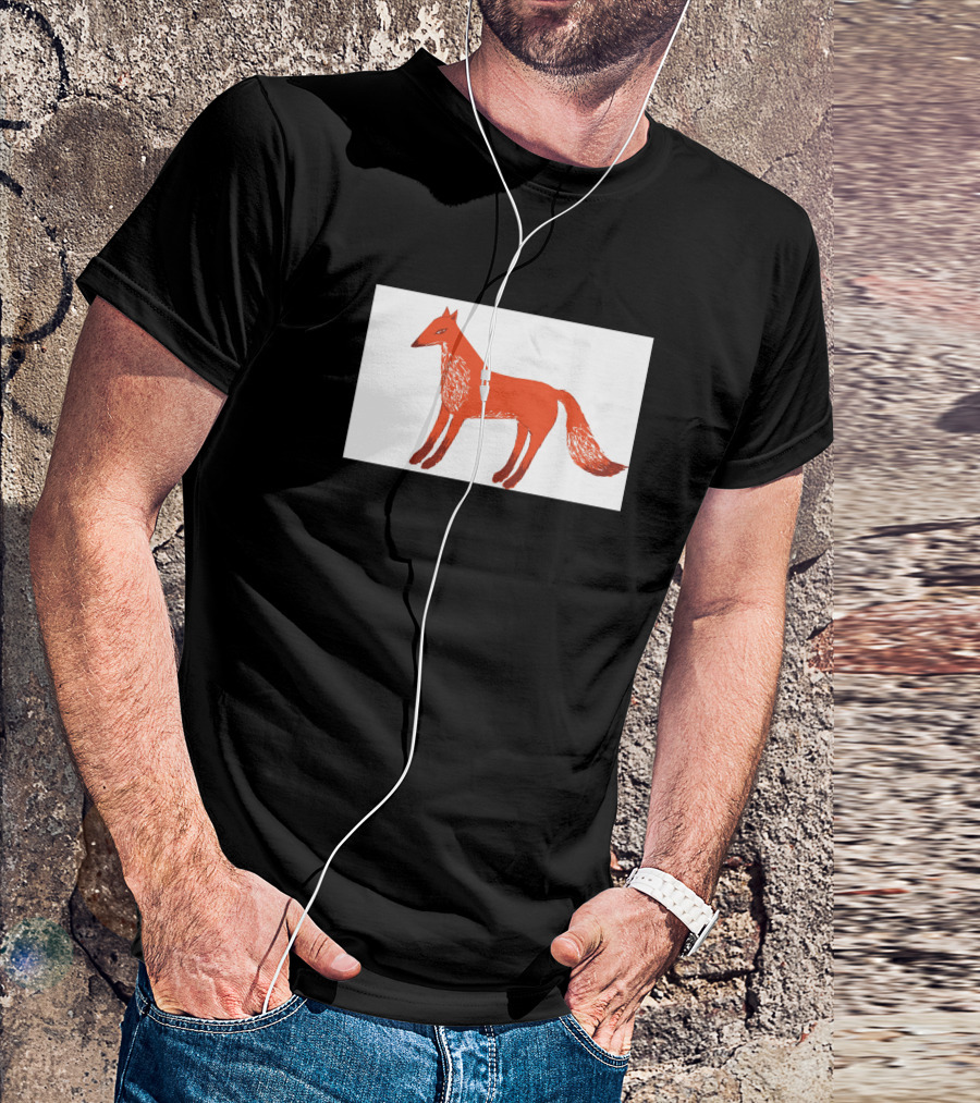 Angry Fox Illustration 589957 Fiery Red Drawing T-Shirt