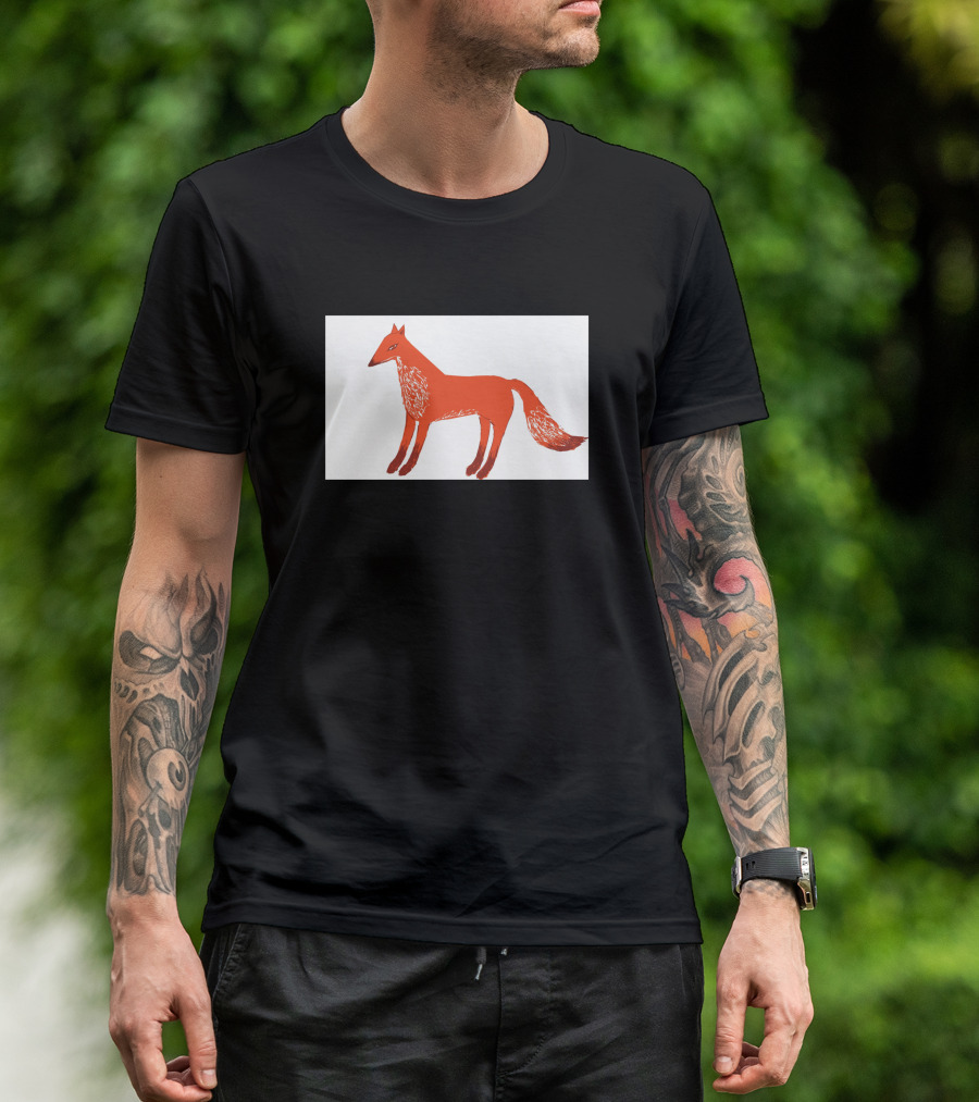 Angry Fox Illustration 589957 Fiery Red Drawing T-Shirt