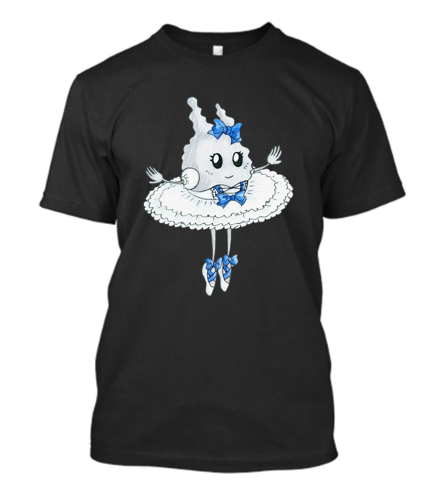 Ballerina White Blue Bow Character 1070800 T-Shirt