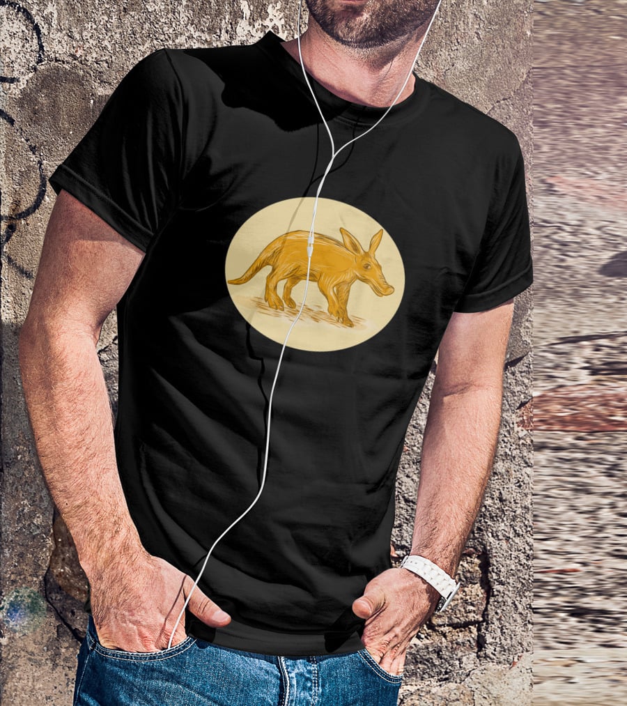 Aardvark African Ant Bear Drawing Golden T-Shirt