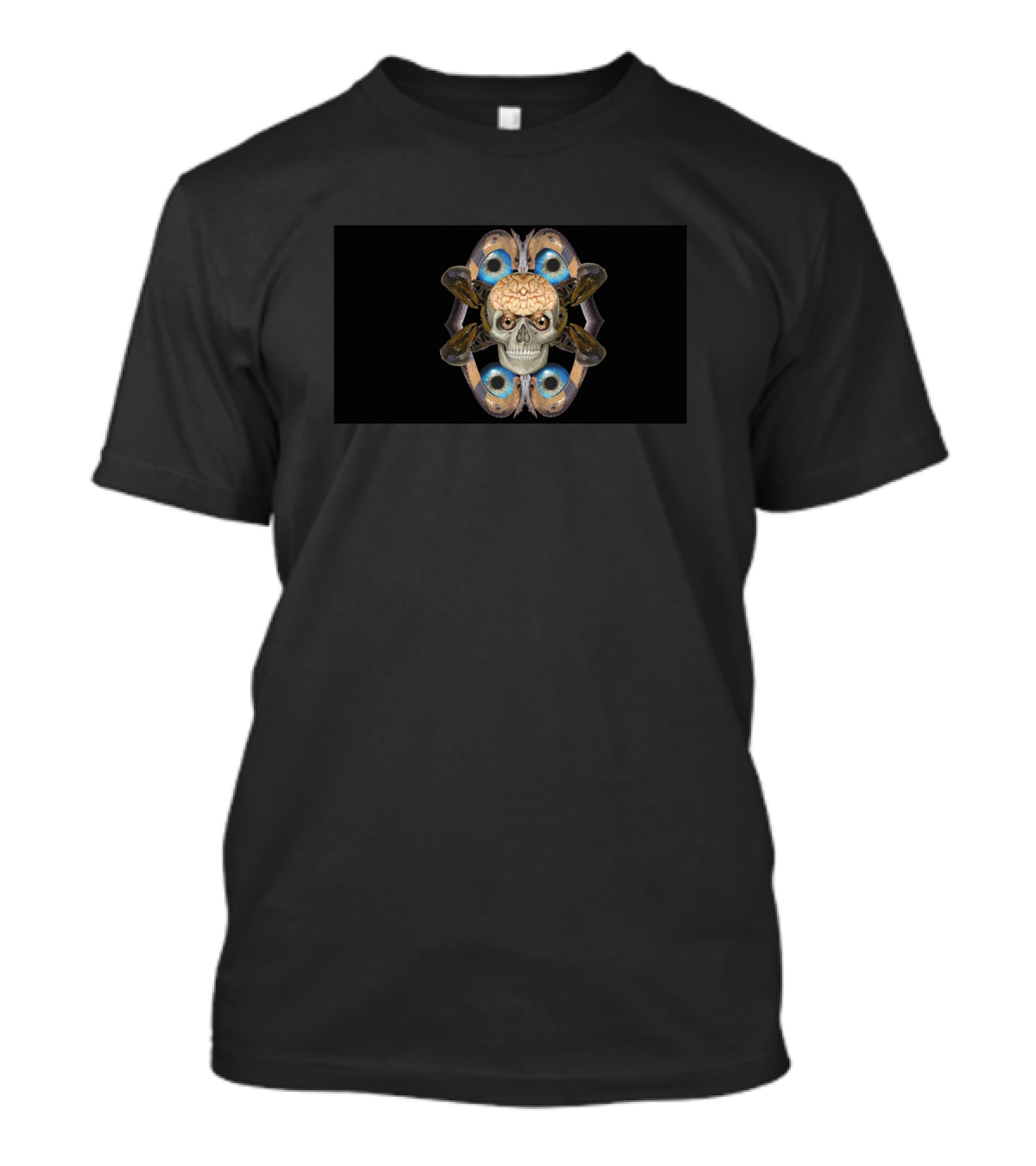 Altered State Skull With Brain And Butterfly Wings T-Shirt
