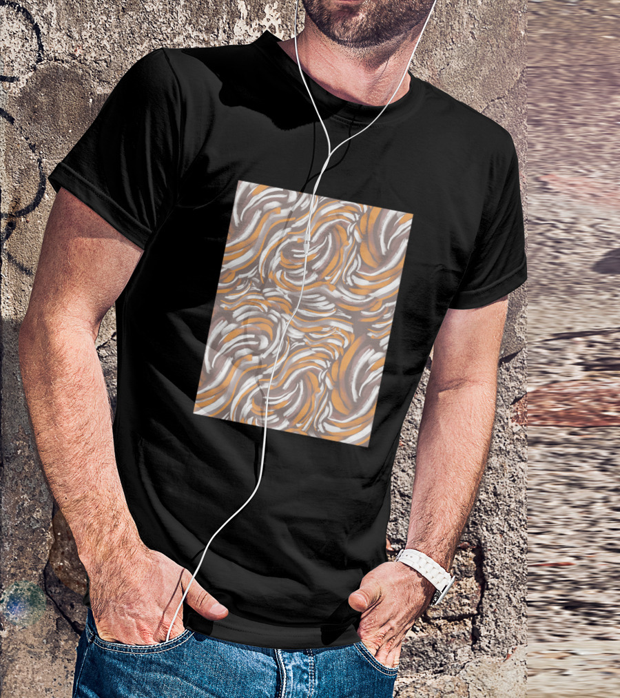 Animal Skin 007 1507565 Brown Orange White Swirl T-Shirt