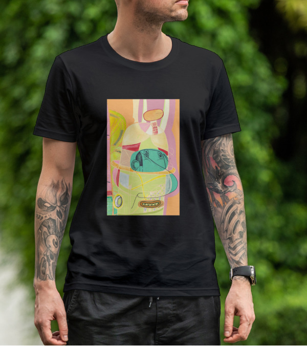 Another Fellow 37074 Abstract Geometric Face T-Shirt