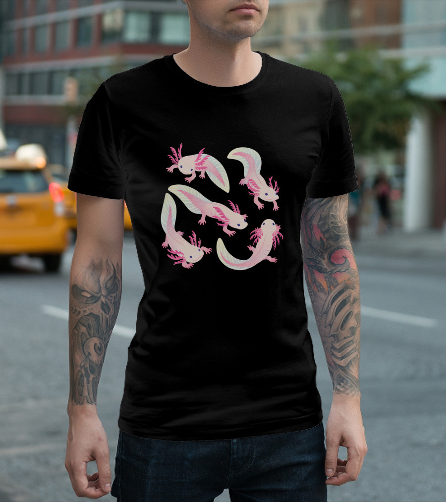 Axolotls 1463707 Pastel Watercolor T-Shirt
