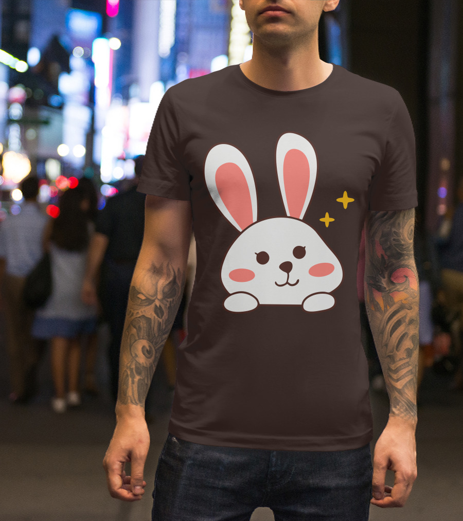 Cute Leveret Bunny Face With Sparkles T-Shirt