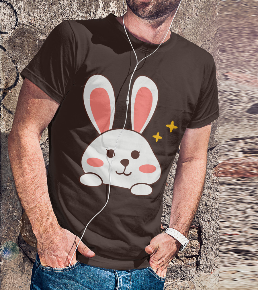 Cute Leveret Bunny Face With Sparkles T-Shirt