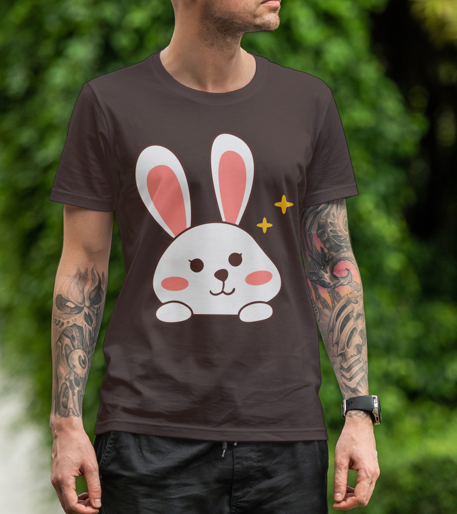 Cute Leveret Bunny Face With Sparkles T-Shirt