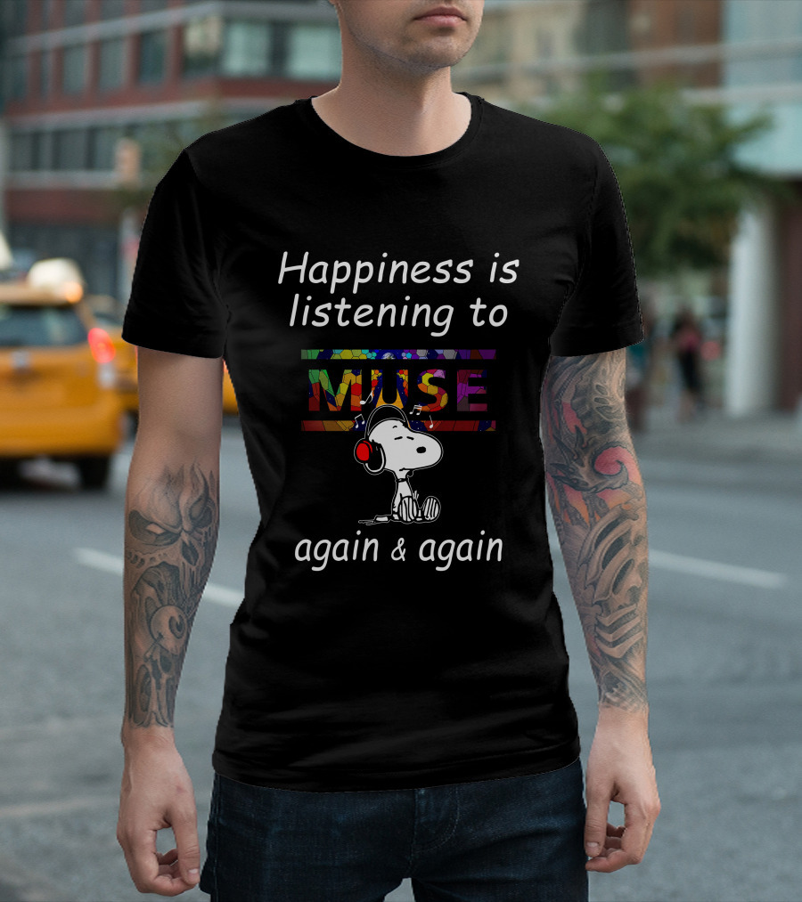 Snoopy Headphones Muse Peanuts Comic Strip T-Shirt