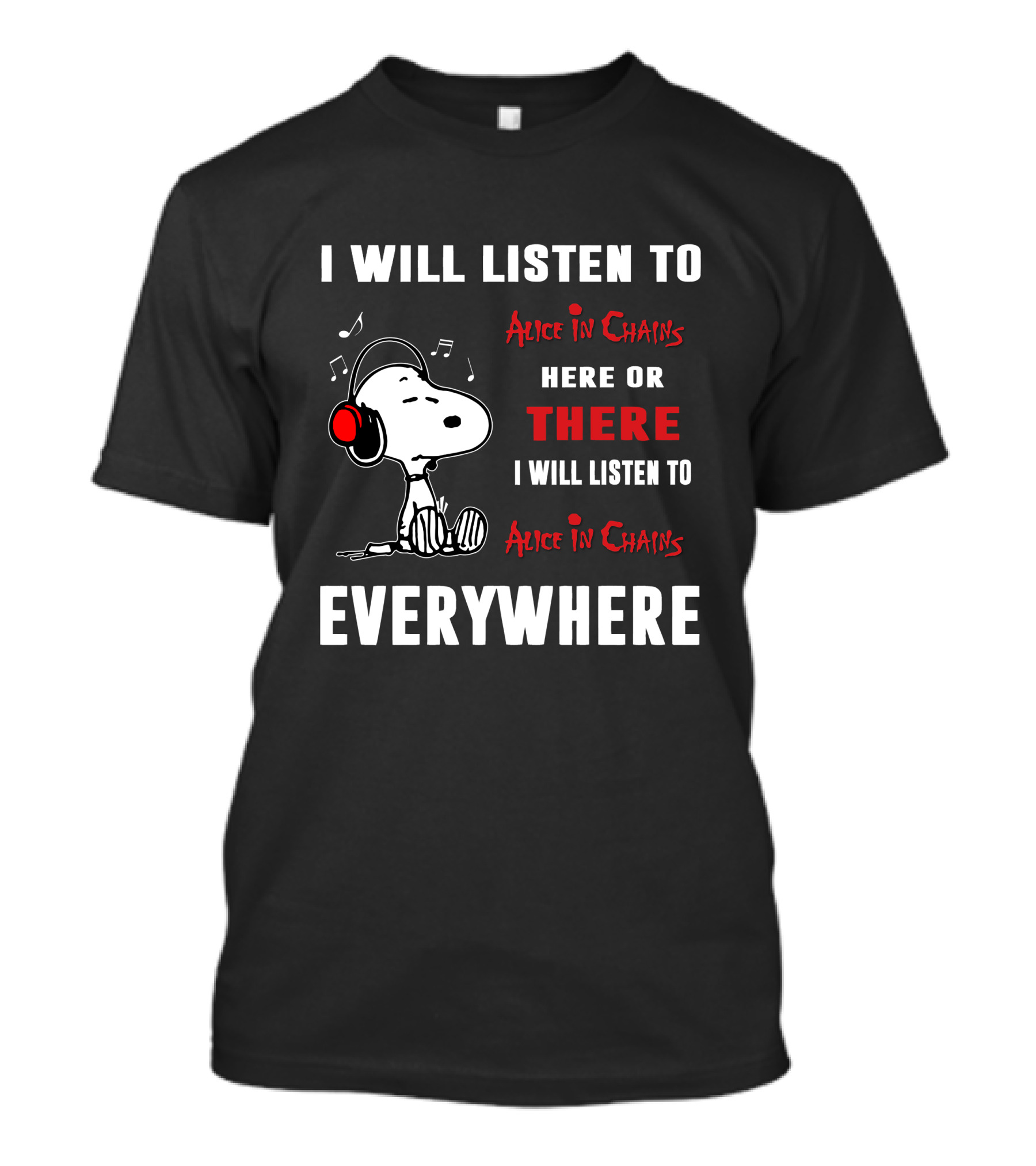 Alice In Chains There Snoopy Headphones T-Shirt
