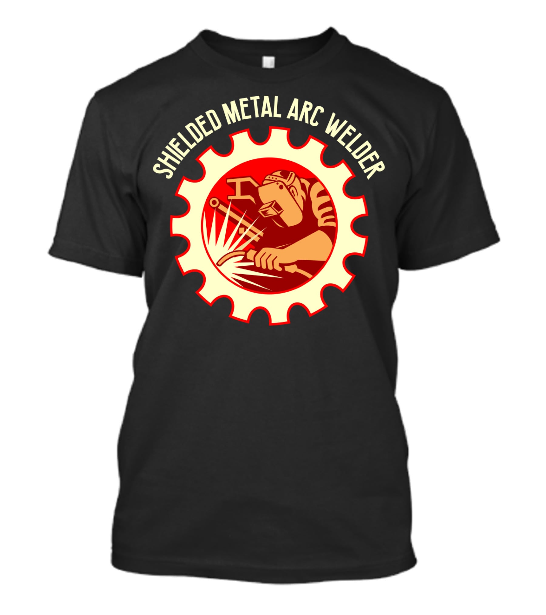 Shielded Metal Arc Welder Graphic With Welding Icon In Industrial Gear T-Shirt