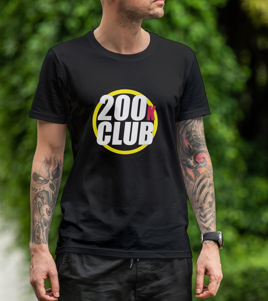 200K Club Dark Edition Bold Yellow Circle T-Shirt
