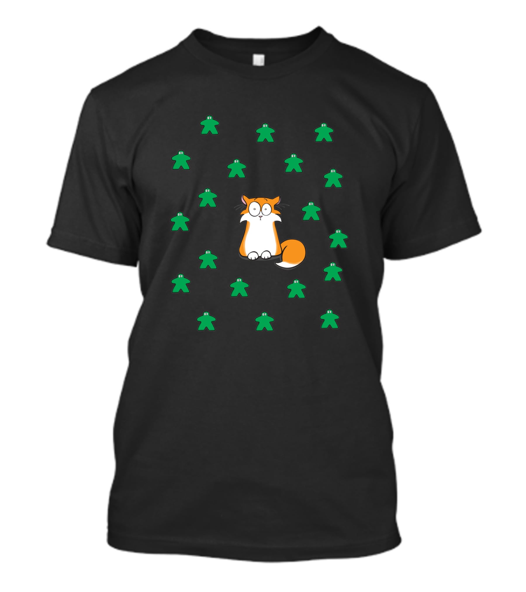 Apollo And The Meeples Cat Surrounded By Green Game Pieces 467869 T-Shirt