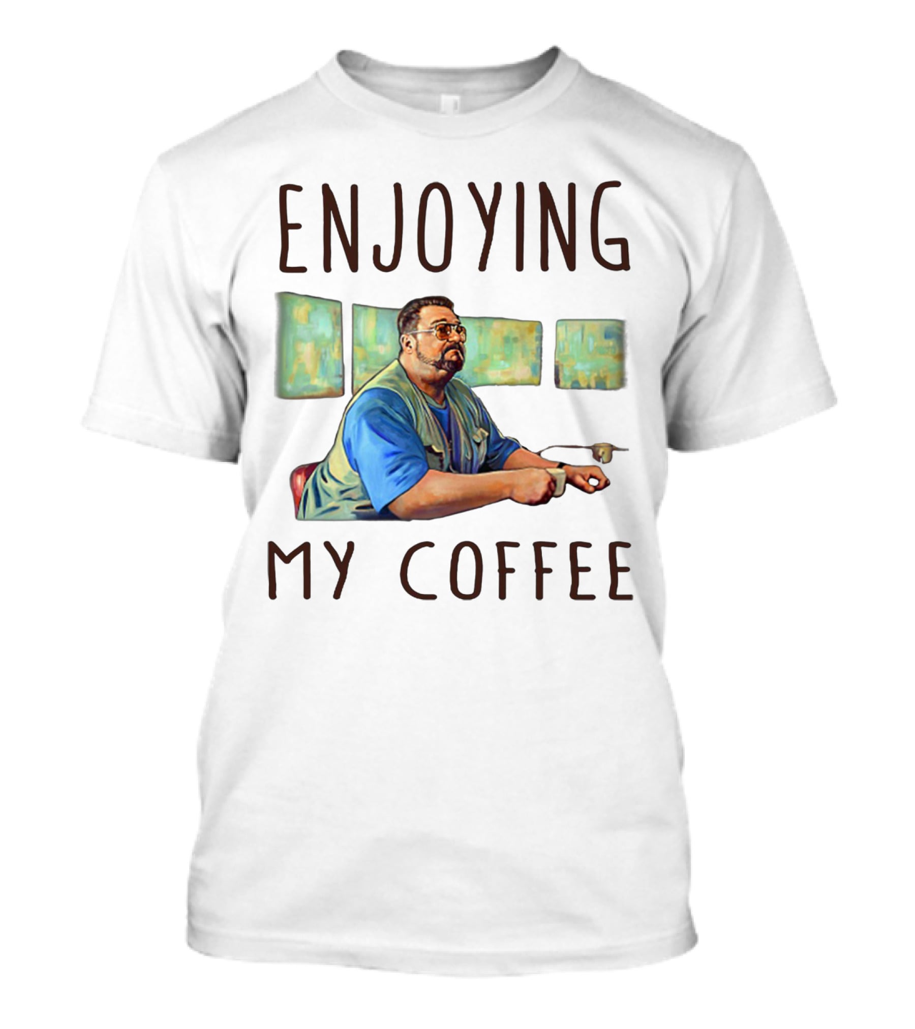 Enjoying My Coffee Relaxing Painting Scene T-Shirt
