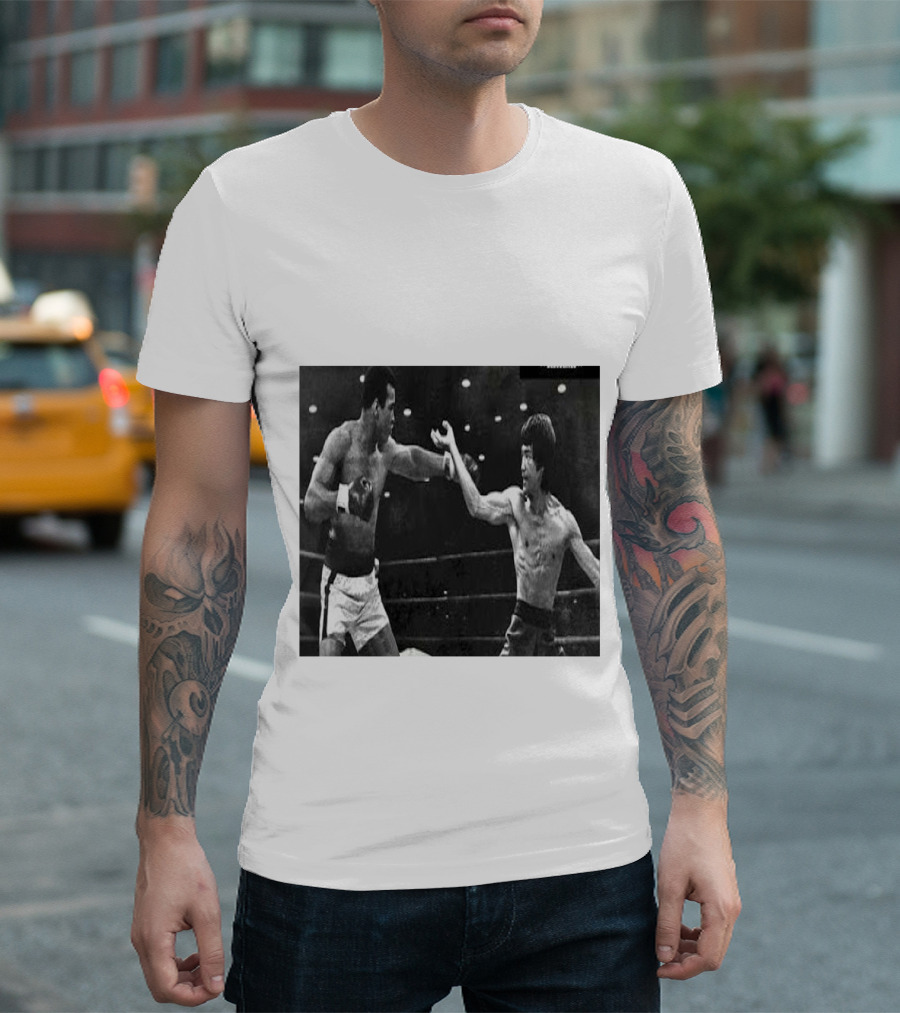 Bruce Lee vs Ali Iconic Fight Showdown T-Shirt