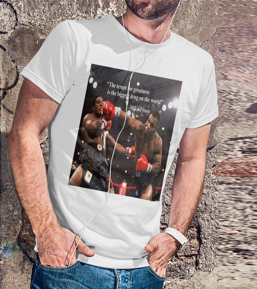 Mike Tyson Famous Quote On Greatness With Boxing Action T-Shirt