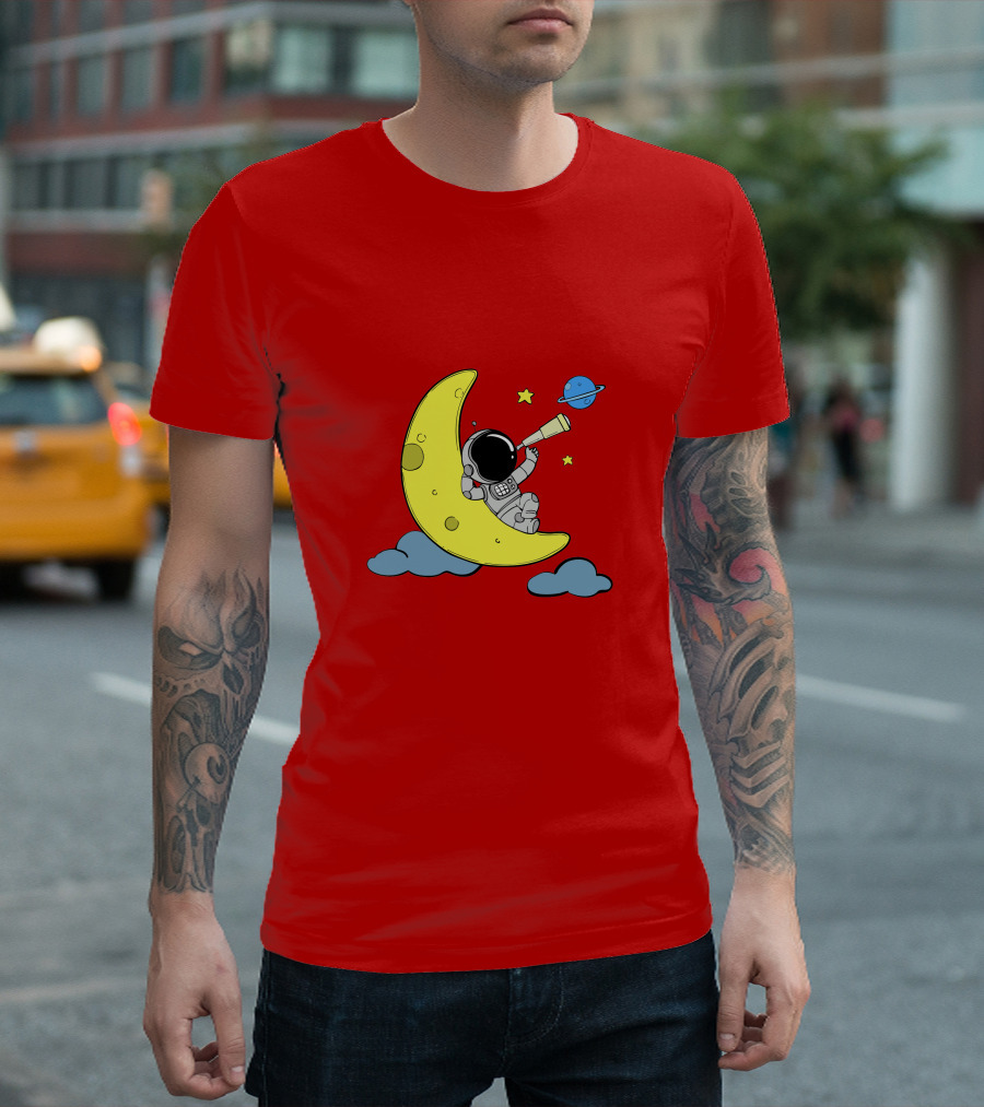 Astronaut on Moon for Women Universe Adventure T-Shirt