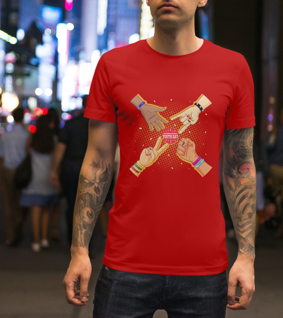 International Youth Day Celebration With Vibrant Hand Gestures T-Shirt