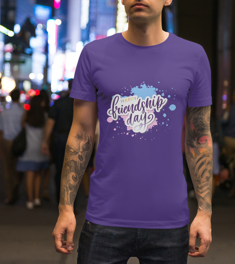Happy Friendship Day Colorful Splashes T-Shirt