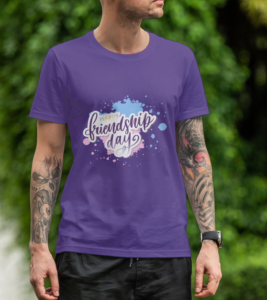 Happy Friendship Day Colorful Splashes T-Shirt