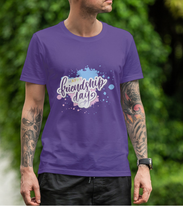Happy Friendship Day Colorful Splashes T-Shirt