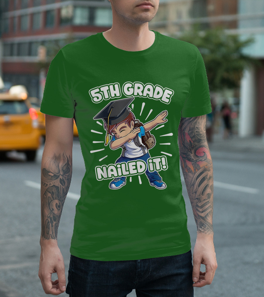5th Grade Class Graduation Boy Nailed It T-Shirt