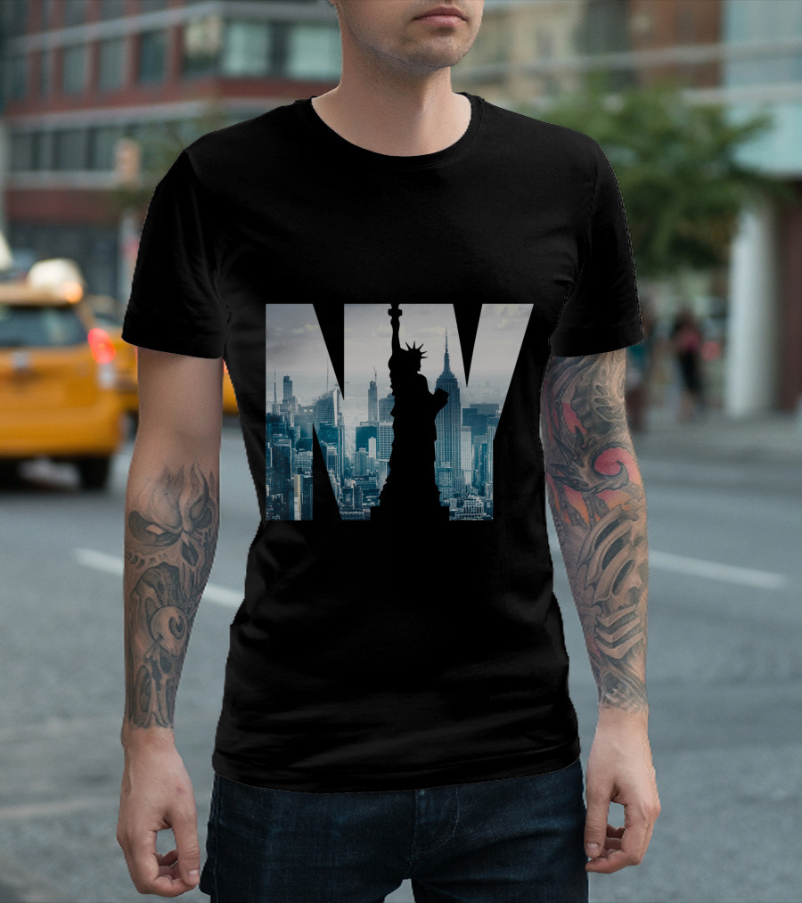 NY New York City Skyline Statue of Liberty T-Shirt