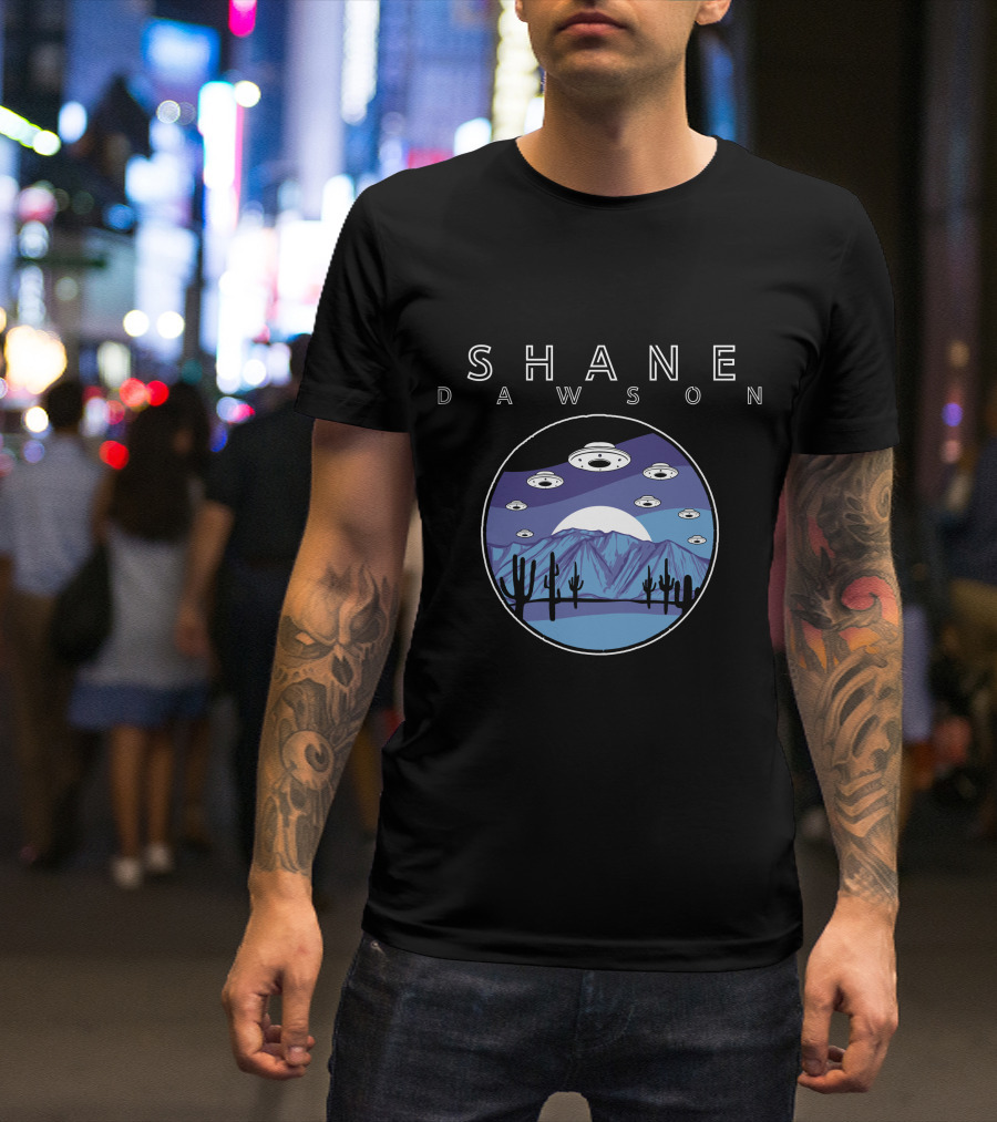 Shane Dawson UFO Saucers Over Desert Night Sky T-Shirt