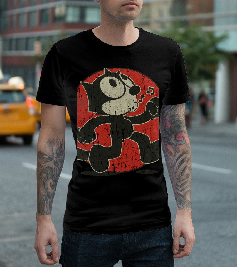 Catcreepypasta Felix the Cat Whistling Red Circle T-Shirt