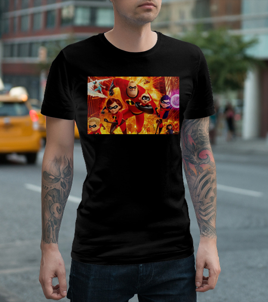 The Incredibles Family Action Adventure Pixar Scene T-Shirt