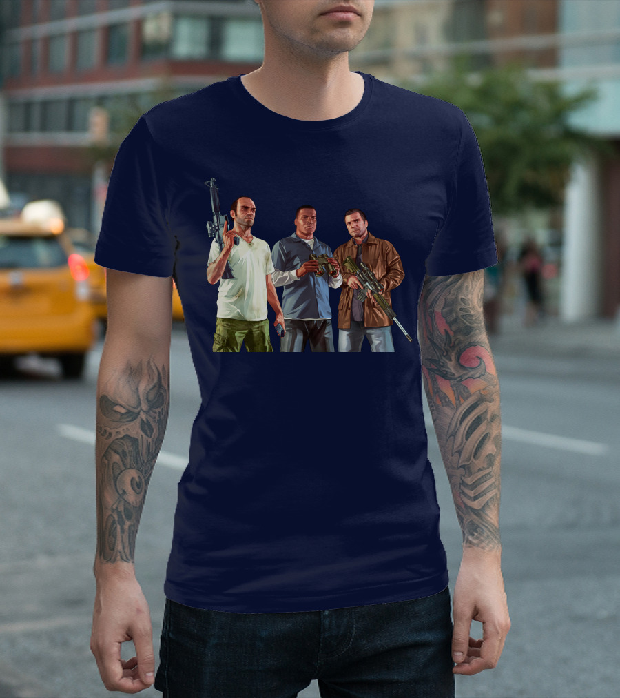 Grand Theft Auto Characters With Weapons T-Shirt