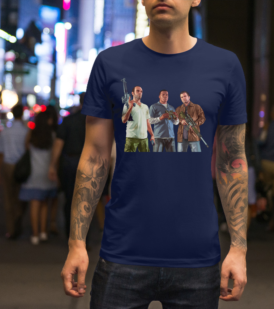 Grand Theft Auto Characters With Weapons T-Shirt