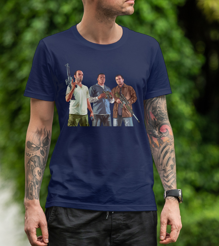 Grand Theft Auto Characters With Weapons T-Shirt