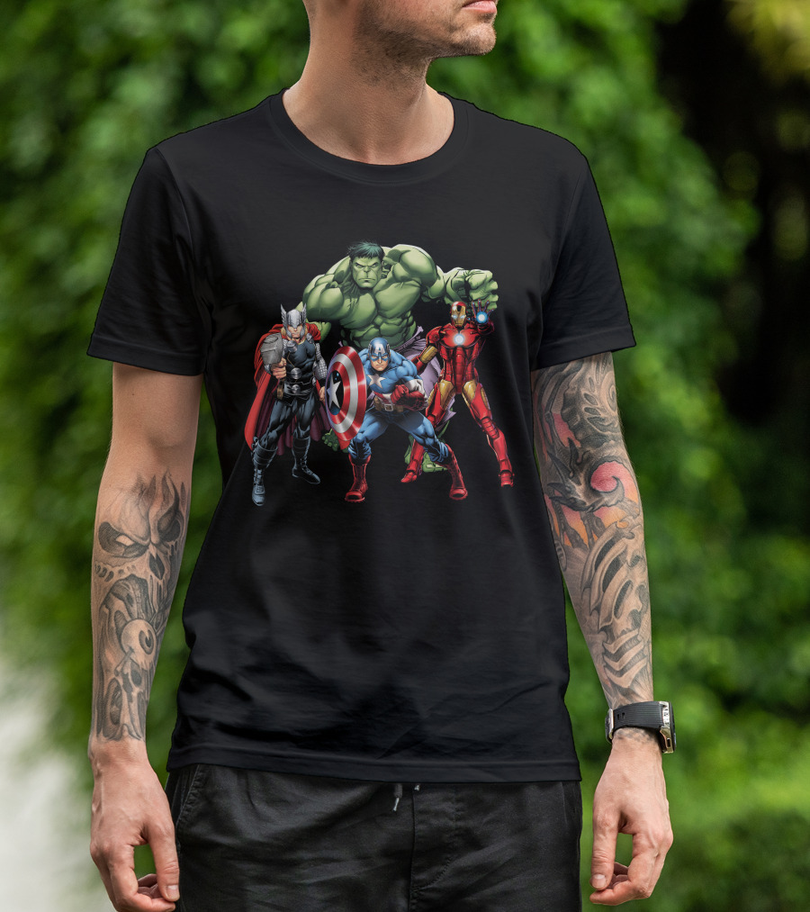 Thor Hulk Captain America Iron Man Avenger Team T-Shirt