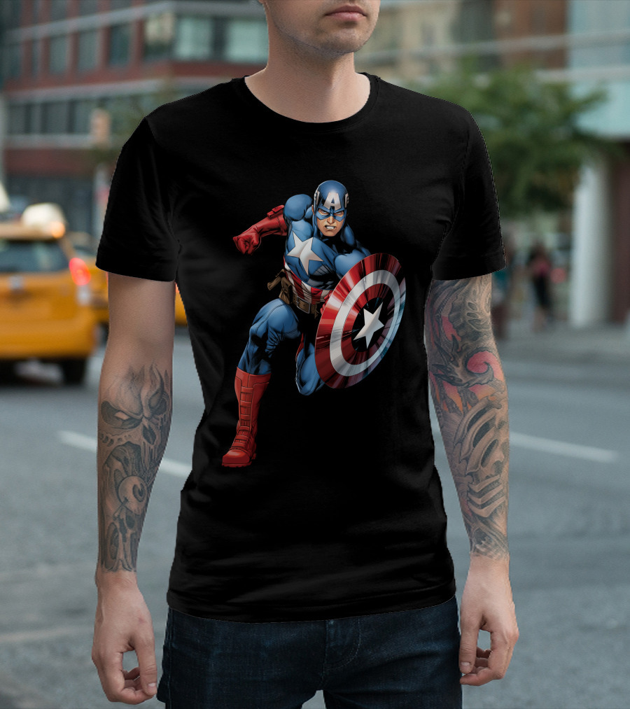 Captain America Superhero Iconic Shield Marvel Universe T-Shirt
