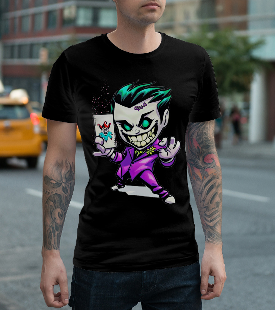 Joker 2012 Cartoon Grinning Character with Joker Card T-Shirt