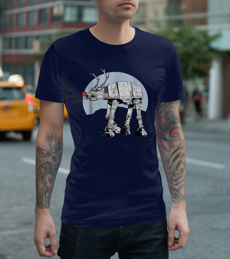 Star Wars Rudolph AT-AT Walker Moonlit Scene T-Shirt