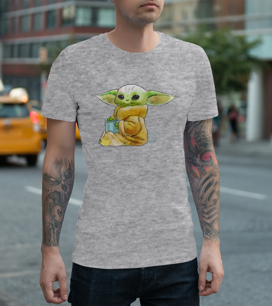 Star Wars The Mandalorian The Child Baby Yoda Drinking Soup T-Shirt