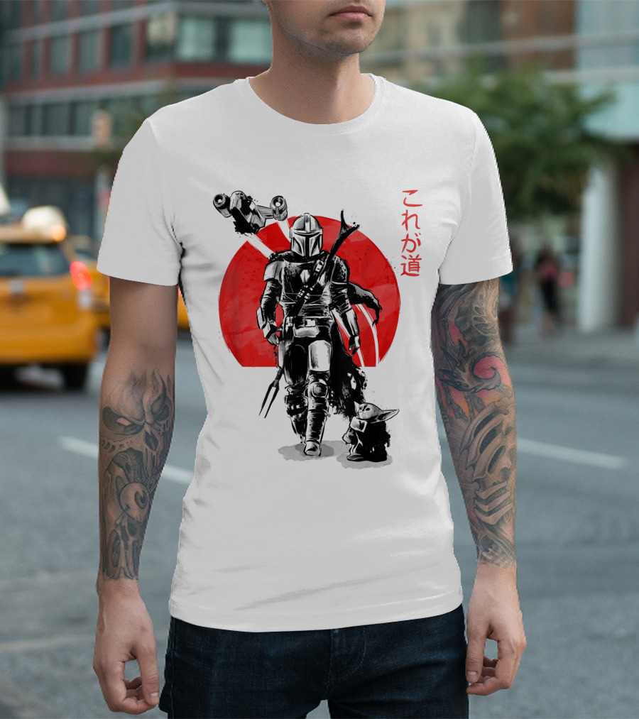 Star Wars The Mandalorian The Child Pod Japanese Sun Art Style これが道 T-Shirt