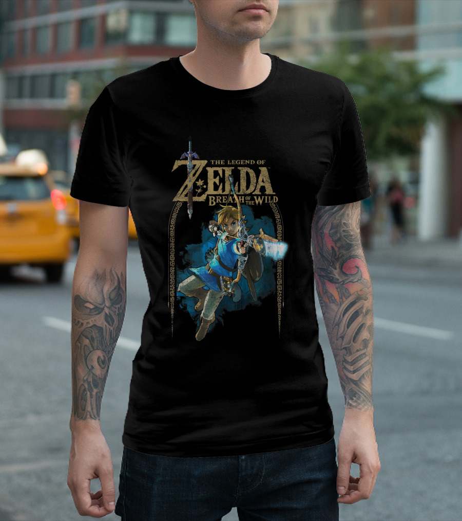 The Legend Of Zelda Breath Of The Wild Link Archery Action T-Shirt