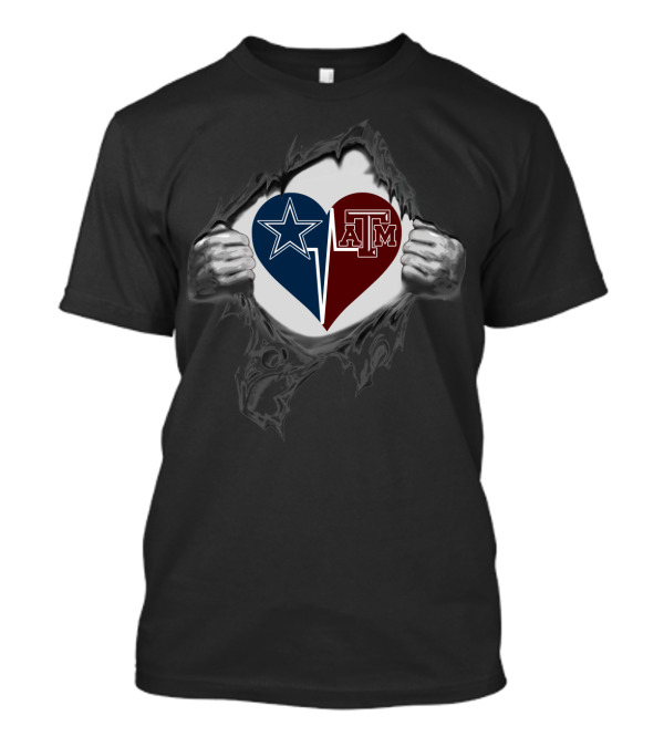 Dallas Cowboys Heart Texas A&M Aggies Fan Loyalty Passion T-Shirt