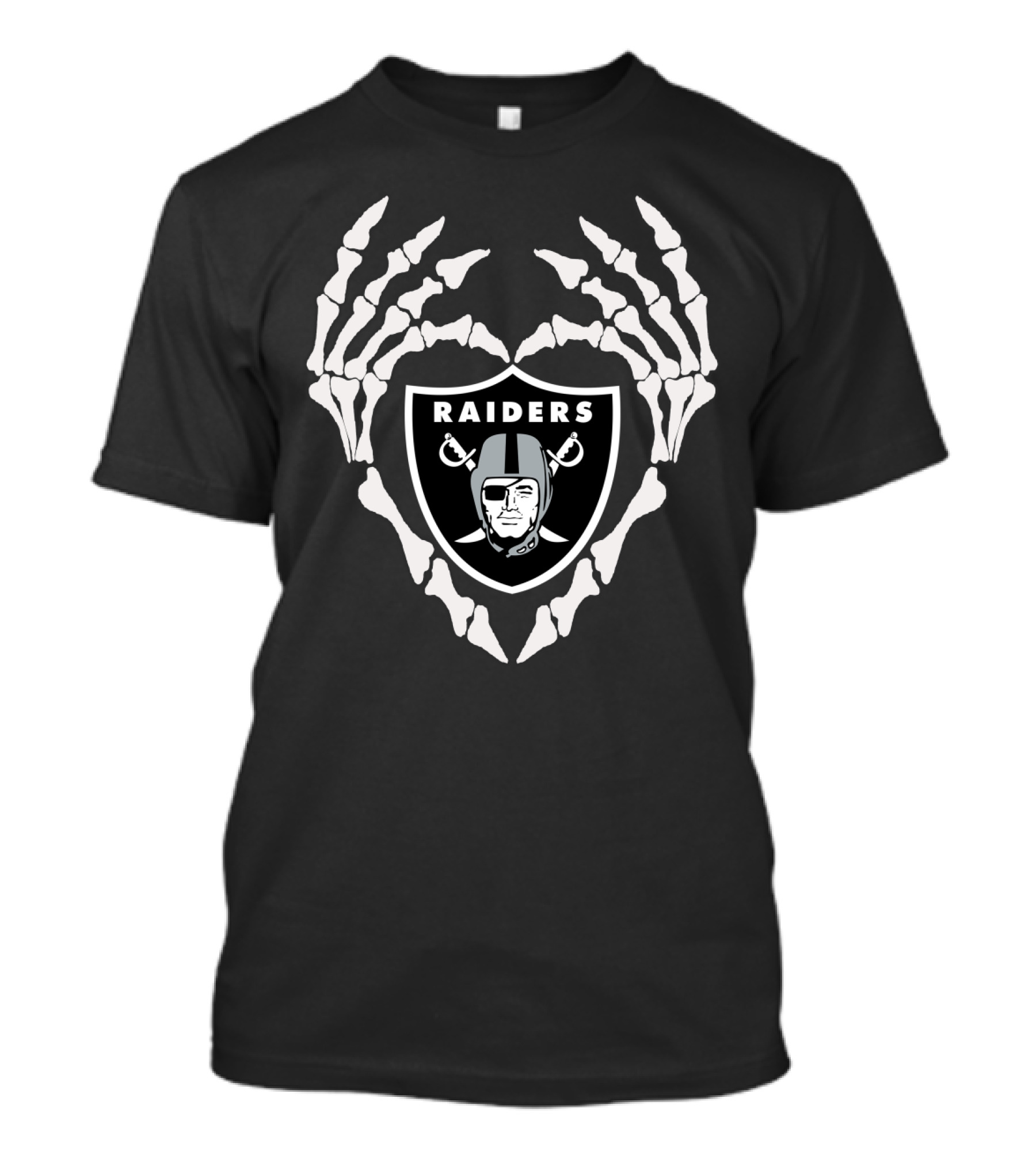 Las Vegas Raiders Skull Hands Shield T-Shirt