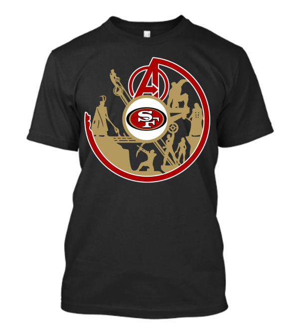San Francisco 49ers Avengers Logo Crossover T-Shirt
